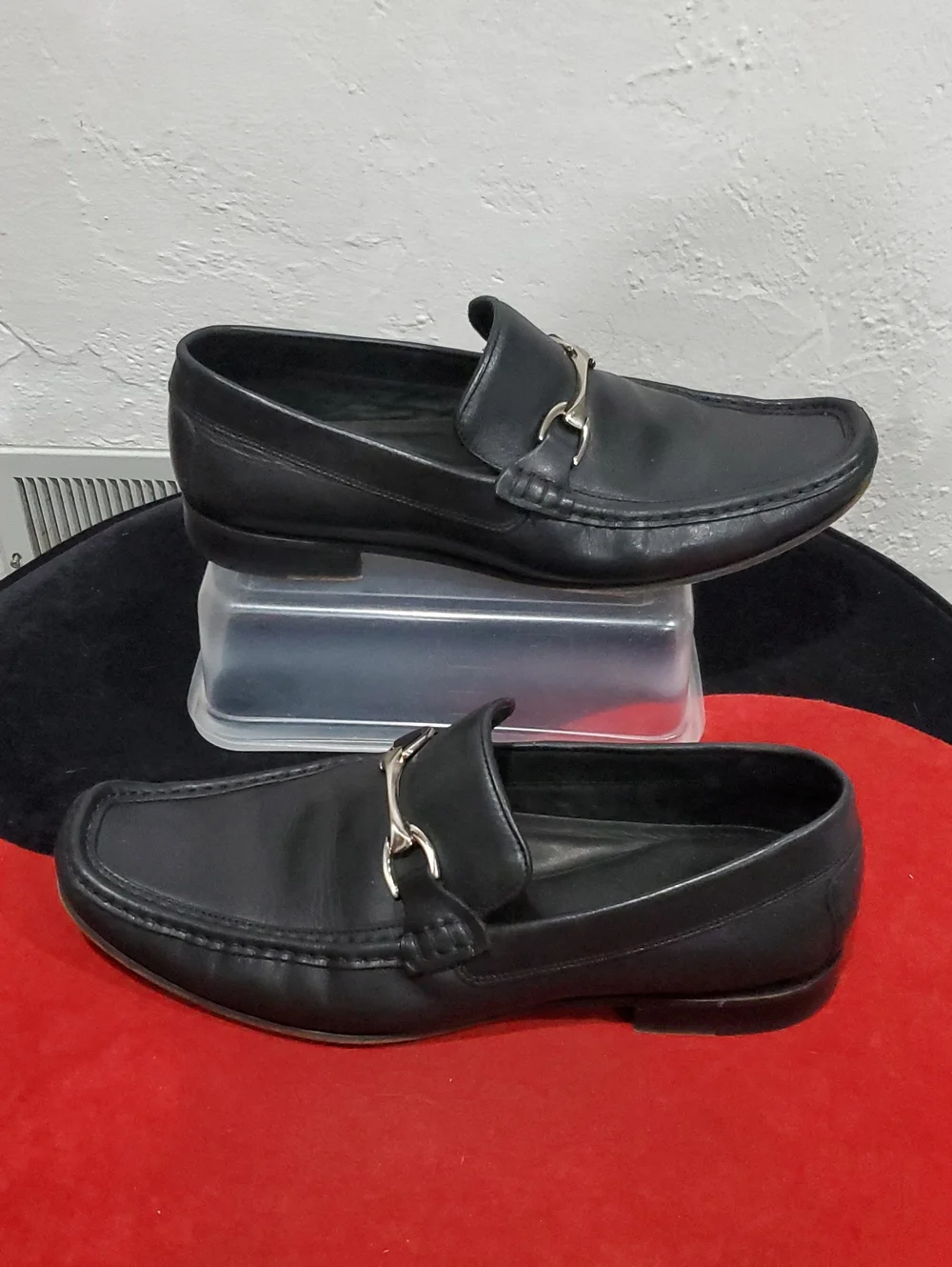 Donald J. Pliner Dannie Black Leather Slip-On Horsebit Loafer